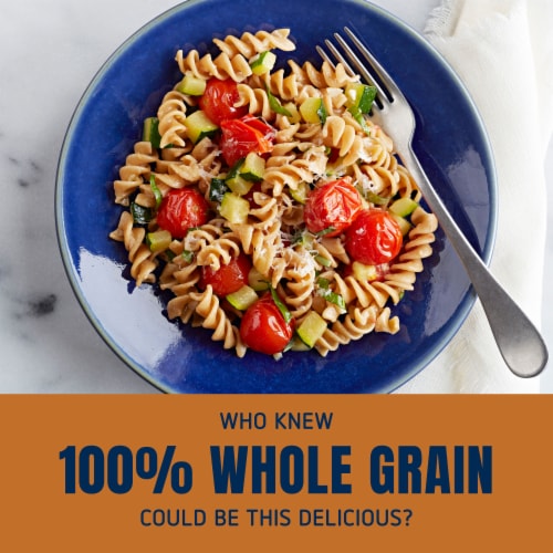 Barilla Whole Grain Rotini Non-GMO and Kosher Pasta Made With Whole Wheat Perspective: top