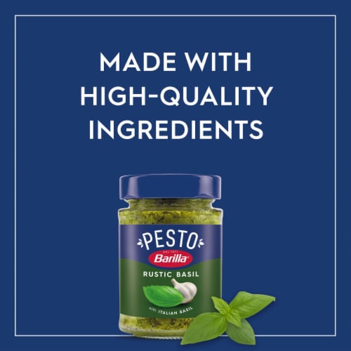 Barilla Rustic Basil Pesto with Italian Basil Pasta Sauce and Spread Perspective: top