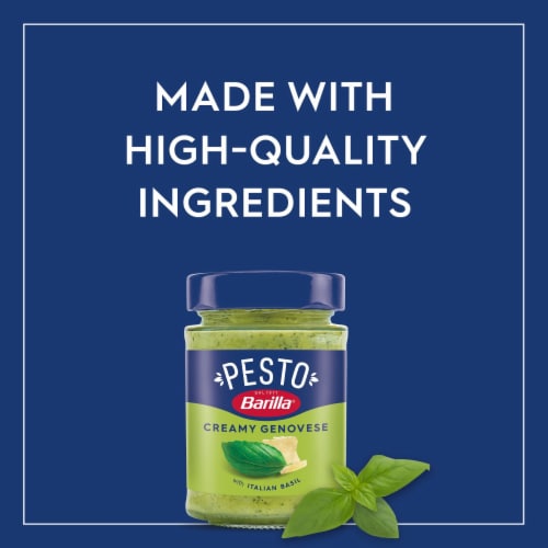 Barilla Creamy Genovese Pesto with Italian Basil Pasta Sauce and Spread Perspective: top