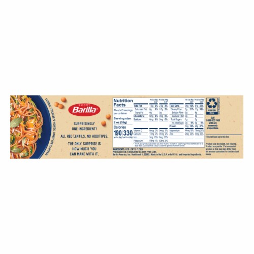 Barilla Red Lentil Spaghetti Naturally Gluten Free & Non-GMO Pasta Perspective: top