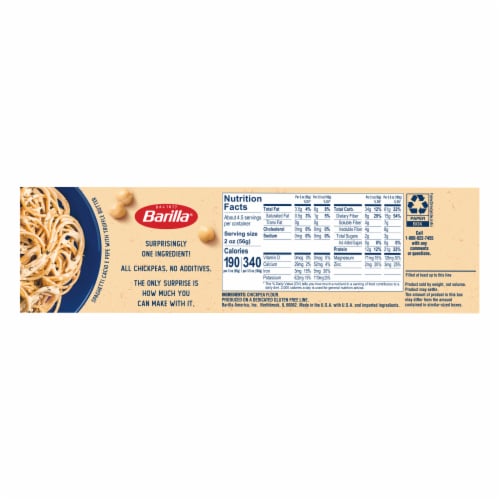Barilla Chickpea Spaghetti Naturally Gluten Free Non-GMO Pasta Perspective: top