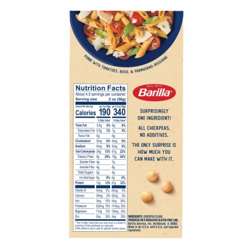 Barilla Chickpea Penne Naturally Gluten Free & Non-GMO Pasta Perspective: top