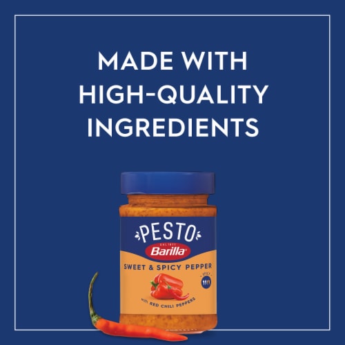 Barilla Sweet and Spicy Pepper Pesto Pasta Sauce and Spread Perspective: top