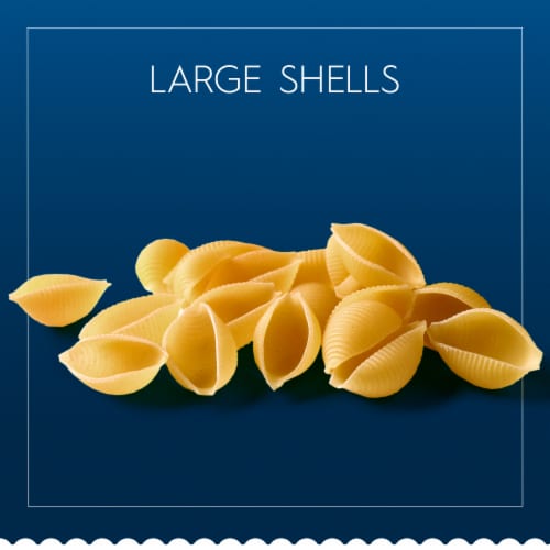 Barilla Blue Box Large Shells Non-GMO Certified & Kosher Pasta Perspective: top