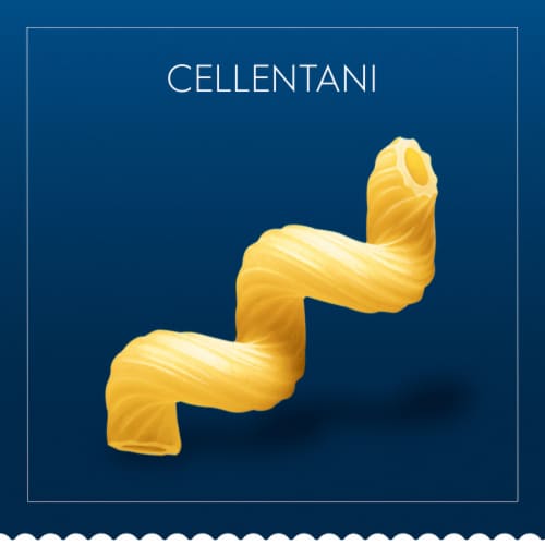 Barilla Cellentani Pasta Quality Non-GMO and Kosher Certified Pasta Perspective: top