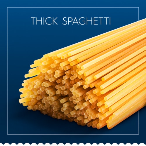 Barilla Thick Spaghetti Pasta, Quality Non-GMO and Kosher Certified Pasta Perspective: top