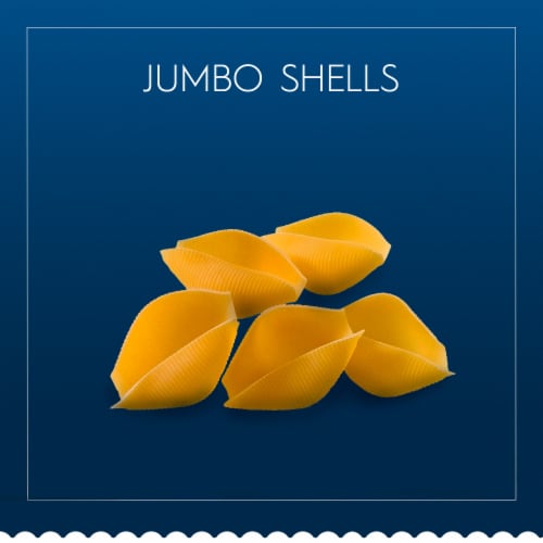 Barilla Blue Box Jumbo Shells Non-GMO Certified & Kosher Pasta Perspective: top