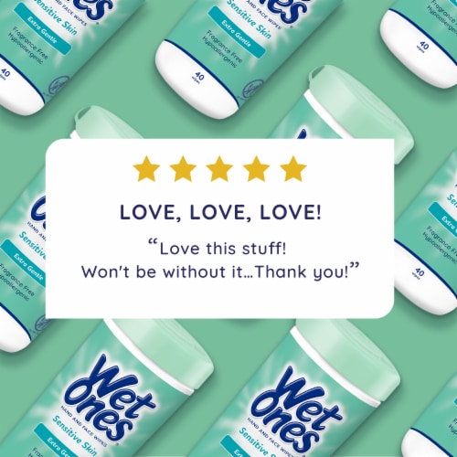 Wet Ones Hand Wipes for Sensitive Skin Extra Gentle Perspective: top