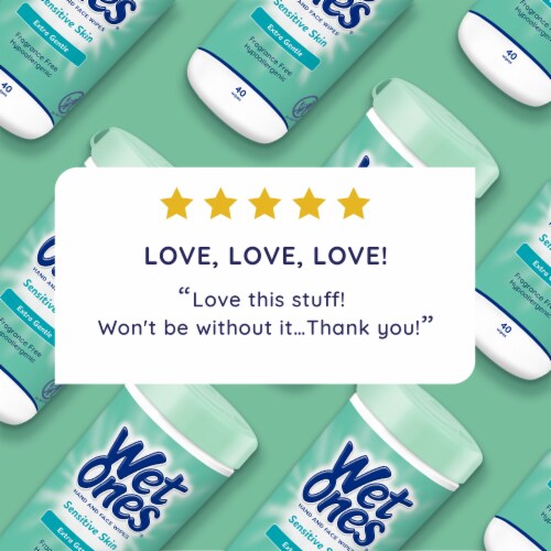 Wet Ones Hand Wipes for Sensitive Skin Extra Gentle Perspective: top