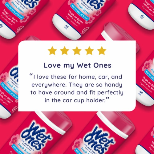 Wet Ones Hand Wipes Fresh Scent Antibacterial Perspective: top