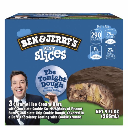 Ben & Jerry’s® The Tonight Dough Pint Slices Caramel Ice Cream Bars Perspective: top