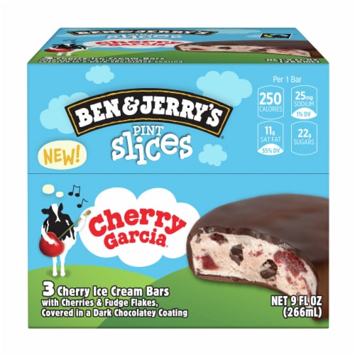Ben & Jerry’s® Cherry Garcia Pint Slices Cherry Ice Cream Bars Perspective: top