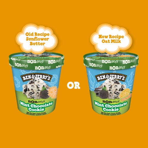 Ben & Jerry's Mint Chocolate Cookie Frozen Non-Dairy Dessert Perspective: top