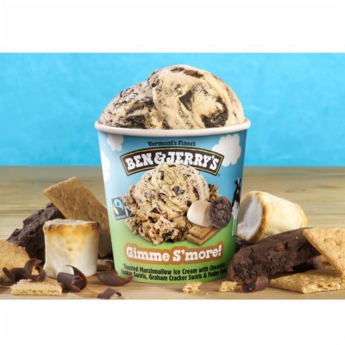 Ben & Jerry's Gimme S'more™ Toasted Marshmallow Ice Cream Pint Perspective: top