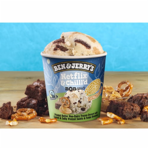 Ben & Jerry's Dairy Free Netflix & Chilll'd Almond Milk and Vegan Frozen Dessert Perspective: top
