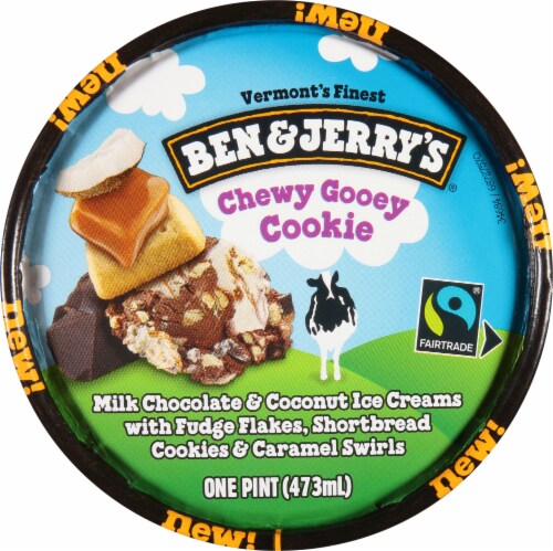 Ben & Jerry's Chewy Gooey Cookie Ice Cream Perspective: top