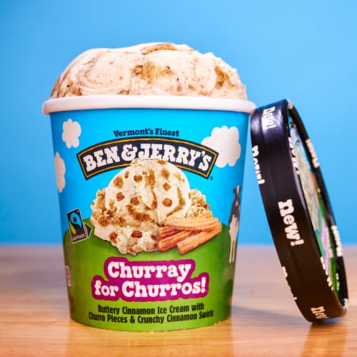 Ben & Jerry's Churray For Churros!™ Cinnamon Ice Cream Pint Non-GMO 16 oz Perspective: top