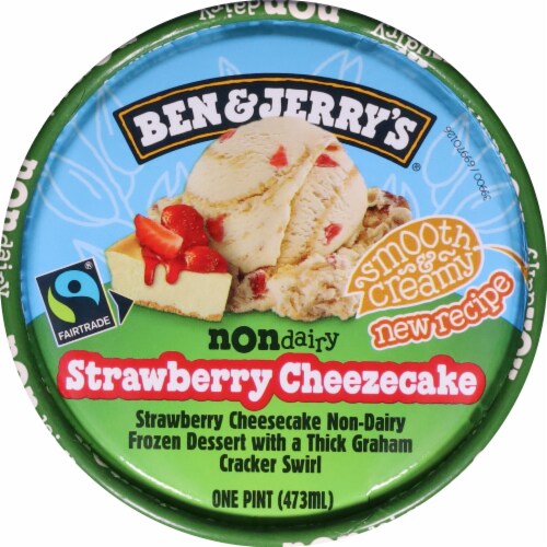 Ben & Jerry's® Dairy Free Strawberry Cheezecake Ice Cream Pint Perspective: top