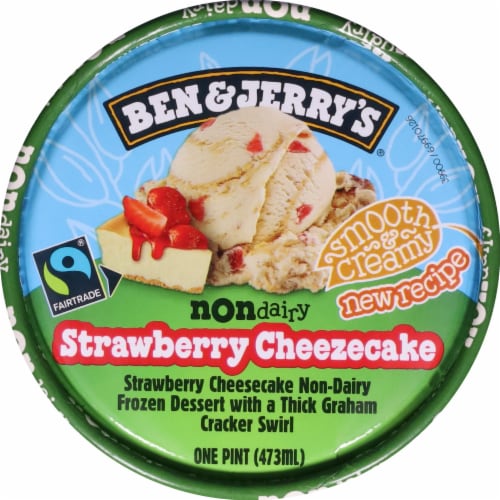 Ben & Jerry's® Dairy Free Strawberry Cheezecake Ice Cream Pint Perspective: top