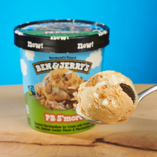Ben & Jerry's PB S'more Marshmallow Ice Cream Pint Perspective: top