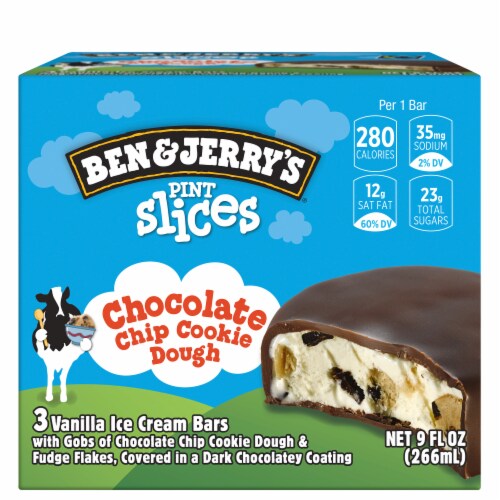 Ben & Jerry's® Chocolate Chip Cookie Dough Pint Slices Ice Cream Bars Perspective: top