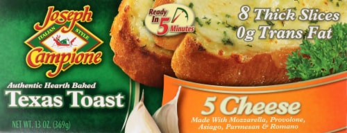 Joseph Campione Hearth Baked 5 Cheese Texas Toast Slices 8 Count Perspective: top