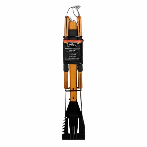 Mr. Bar-B-Q 02162XNST Mr. Bar-B-Q - 3 Piece Sure Grip Spatula Tongs, Perspective: top