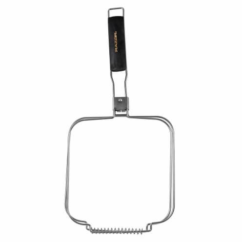 Razor Popcorn Maker With Four Aluminum Foil Pans Wooden Handle And Ring Lock Perspective: top