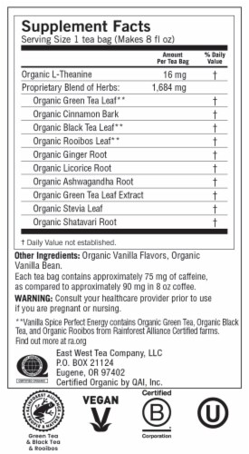 Yogi® Perfect Energy Vanilla Spice Tea Bags Perspective: top