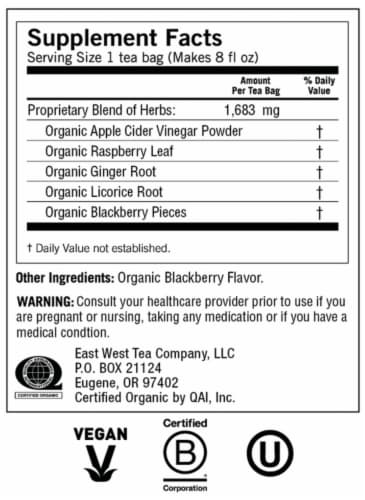Yogi Blackberry Apple Cider Digestive Awakening Organic Herbal Tea Bags Perspective: top