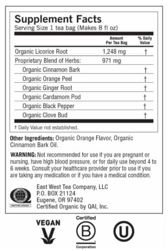 Yogi Egyptian Licorice Organic Herbal Tea Bags Perspective: top