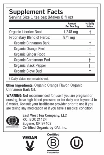 Yogi Egyptian Licorice Organic Herbal Tea Bags Perspective: top