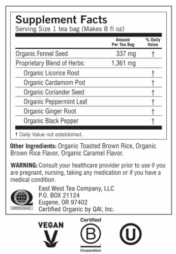 Yogi Stomach Ease Organic Herbal Tea Bags Perspective: top