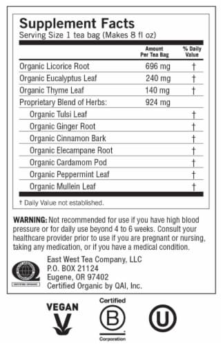 Yogi Breath Deep Herbal Organic Tea Bags Perspective: top