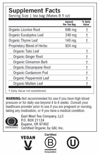 Yogi Breath Deep Herbal Organic Tea Bags Perspective: top
