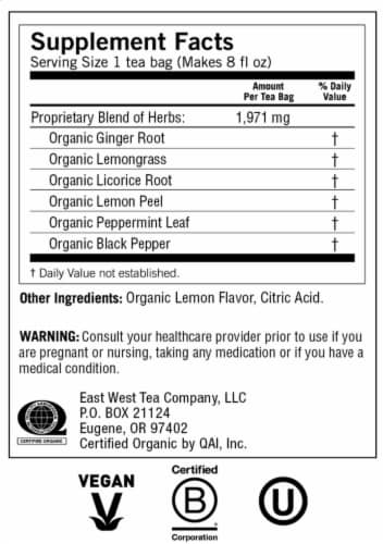 Yogi Lemon Ginger Organic Herbal Tea Bags Perspective: top