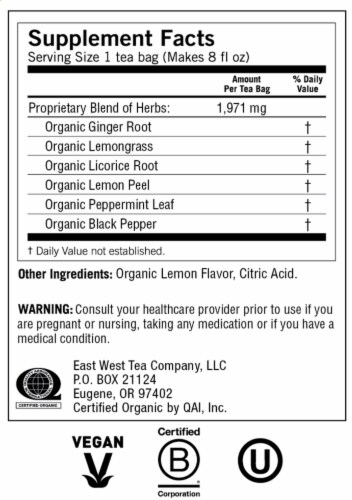 Yogi Lemon Ginger Tea Bags Perspective: top