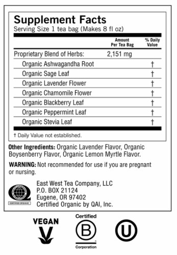 Yogi Relaxed Mind Organic Herbal Tea Bags Perspective: top
