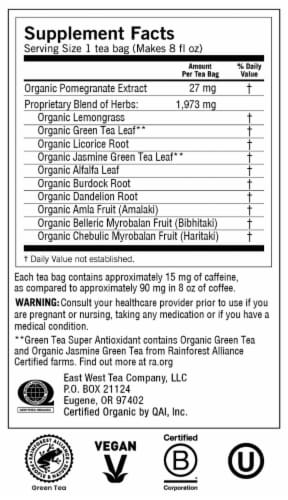 Yogi Green Tea Super Antioxidant Organic Green Tea Bags Perspective: top