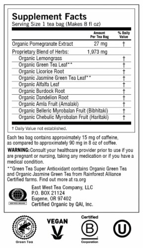 Yogi Green Tea Super Antioxidant Organic Green Tea Bags Perspective: top