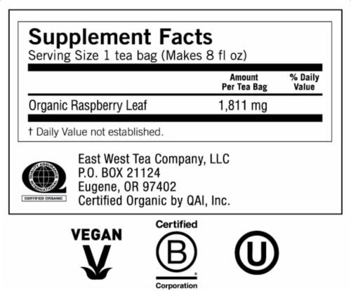 Yogi Woman's Raspberry Leaf Caffeine Free Tea Bags Perspective: top