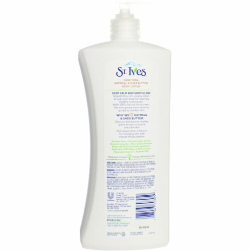 St. Ives® Soothing Oatmeal & Shea Butter Body Lotion Perspective: top
