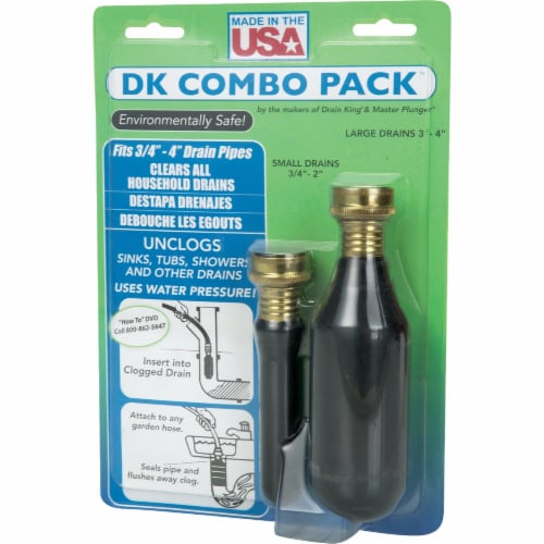 G. T. Water Drain King 3/4  to 4  Water-Pressure Drain Opener DK-COMBO Perspective: top
