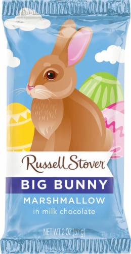 RUSSELL STOVER Easter Bunny Marshmallow Milk Chocolate Candy Rabbit Perspective: top