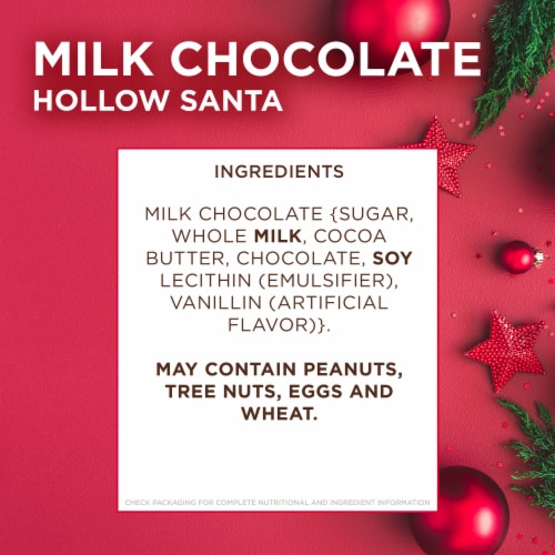 RUSSELL STOVER Christmas Milk Chocolate Hollow Foil Santa Perspective: top