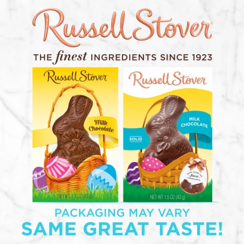 Russell Stover Easter Bunny Solid Milk Chocolate Candy Rabbit Perspective: top