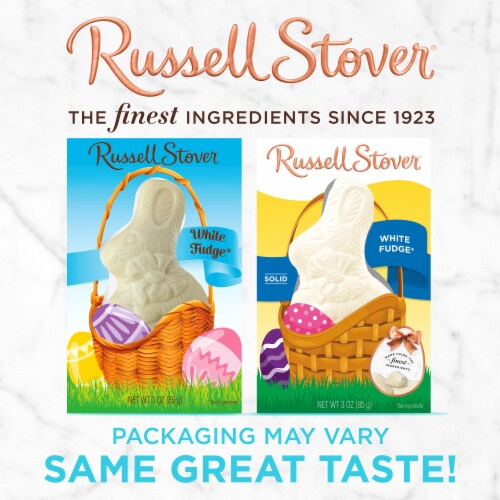 RUSSELL STOVER Easter Solid White Fudge Easter Bunny Perspective: top