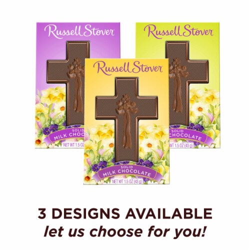 RUSSELL STOVER Solid Milk Chocolate Candy Easter Cross Perspective: top