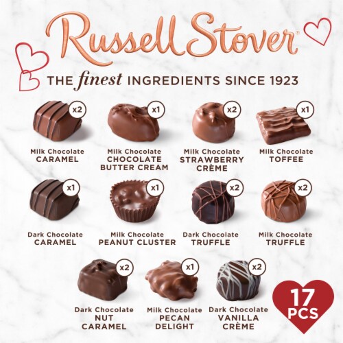 Russell Stover Secret Lace Assorted Chocolates Valentine Candy Gift Box Perspective: top