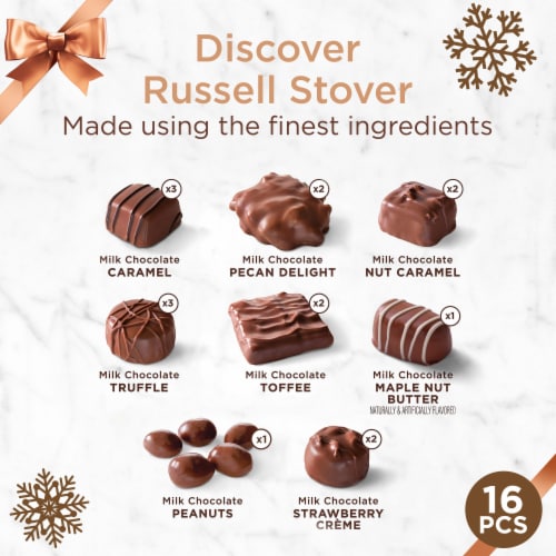 RUSSELL STOVER Christmas Milk Chocolate Assortment Gift Box Perspective: top